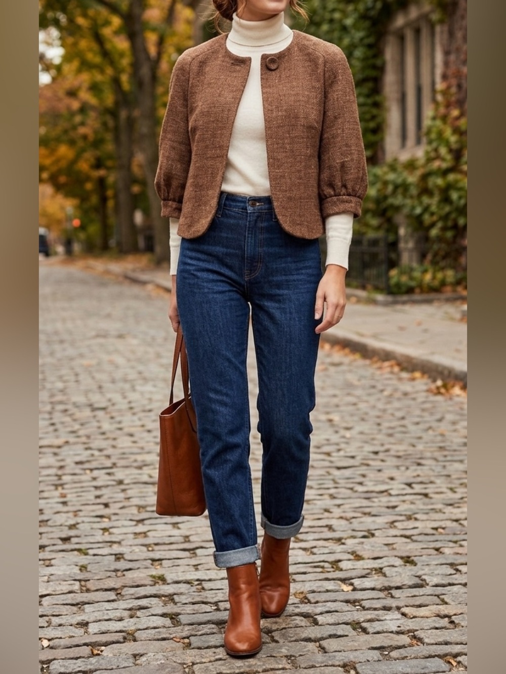 Banana Republic Wool Hemp Tweed Cape Jacket Brown Size 2 Preppy